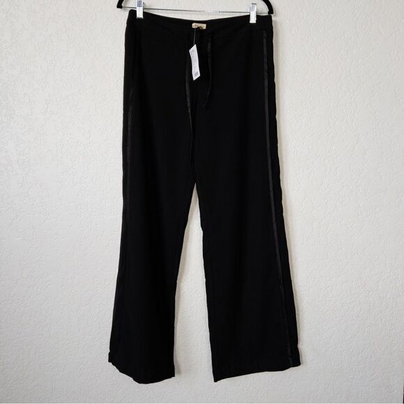 NWT Elevenses x Anthropologie Black Piping Trouser Pants Size 8 - Picture 1 of 6